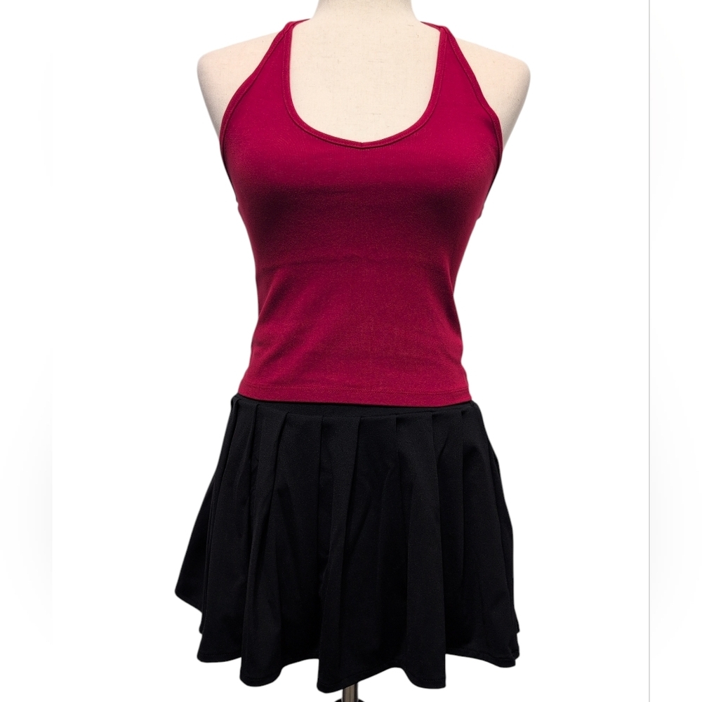 Nova Sport Tennis Skirt Skort Pleated Black Size Medium - Picture 2 of 10